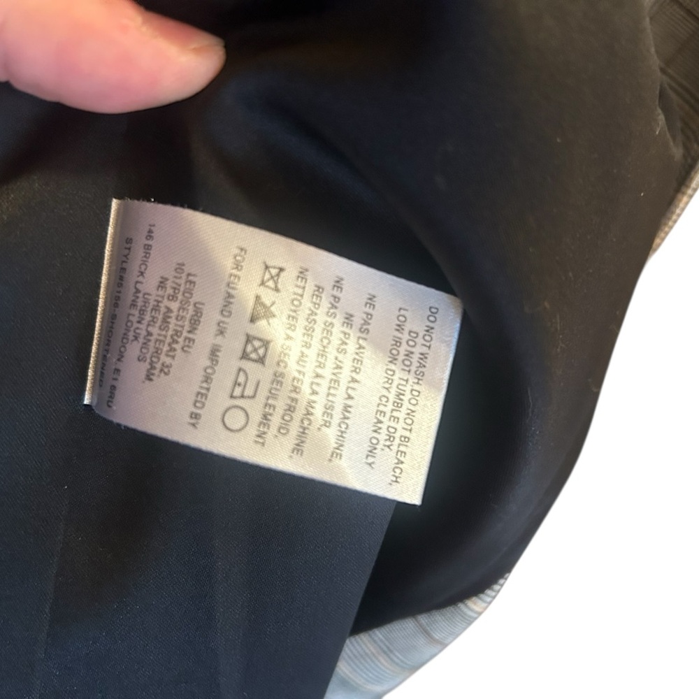 Anthropologie Hutch Glen Plaid Dbl Breasted Black and White Checkered Blazer euc - Picture 8 of 9